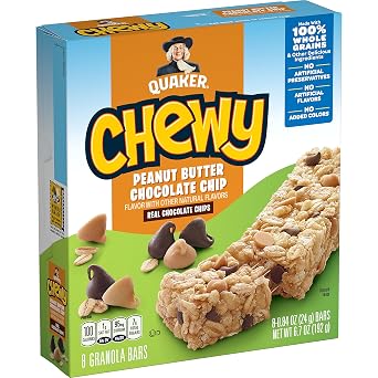 Quaker Chewy Granola Bar Peanut Butter Chocolate Chip Granola Bars, 0.84 Oz, 8 Ct