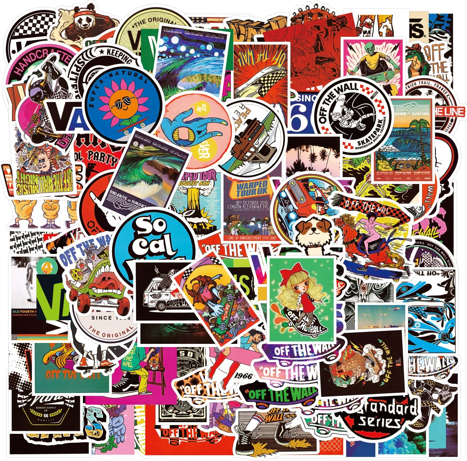 Skateboard Stickers 100pcs Cool Brand Skate Stickers for Teens Boys Adults Kids Waterproof Vinyl Aesthetic Sticker Skateboard Accessories for Laptop Water Bottles Luggage