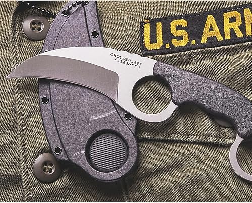 Miniatura 7 de COLD STEEL Double Agent Durable Lightweight Japanese AUS8A Steel Karambit Shape 3" Fixed Blade Tactical Outdoor Hunting Knife, Kray-Ex Handle,
