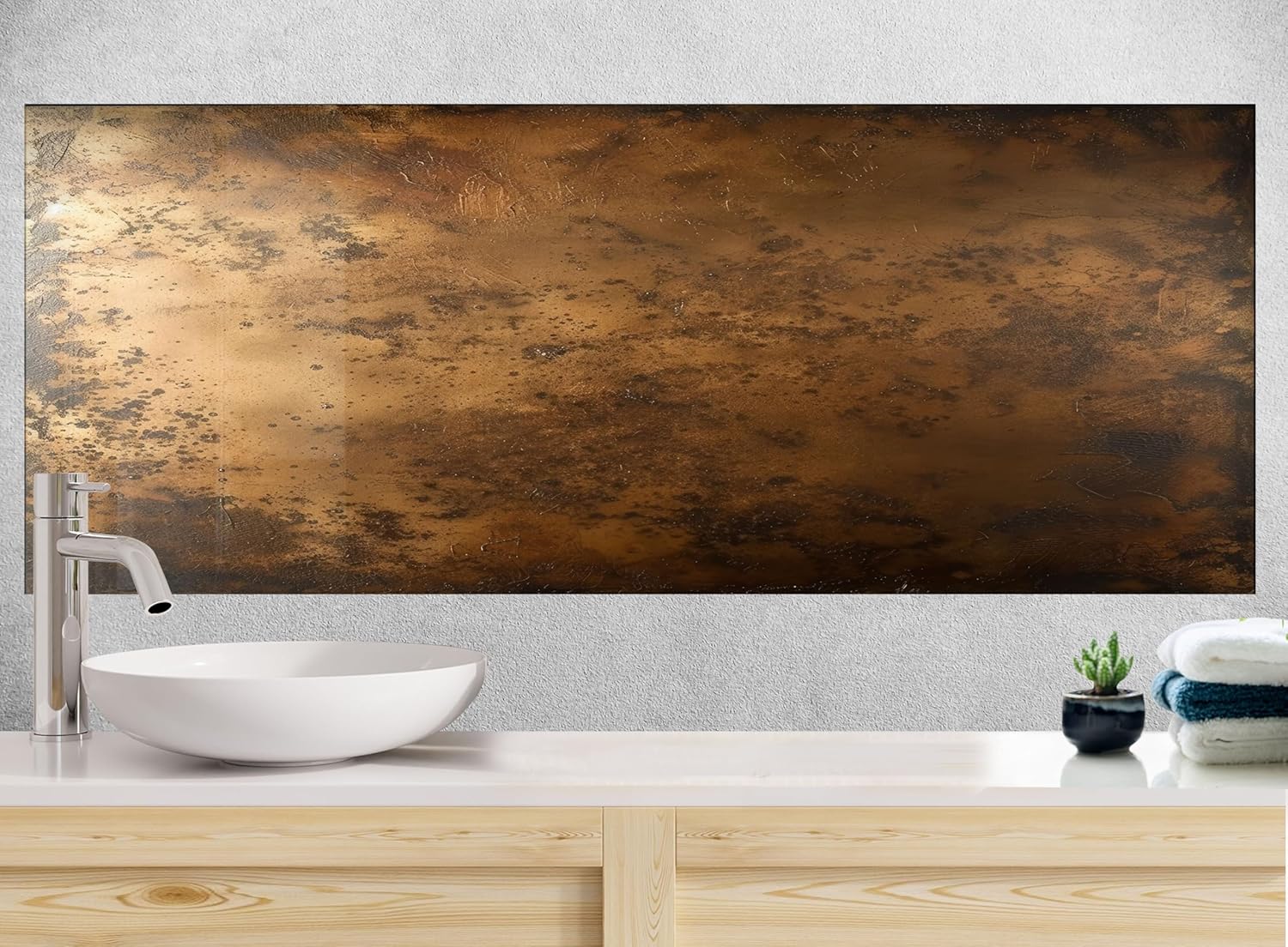 Myphotostation 30Wx18H'' Bronze Panel Glass Kitchen BacksplashTempered Glass Backsplash, Glass Splashback For Kitchen, Stove Wall Protector, Cooker Wall Panel, Stove Back Cover