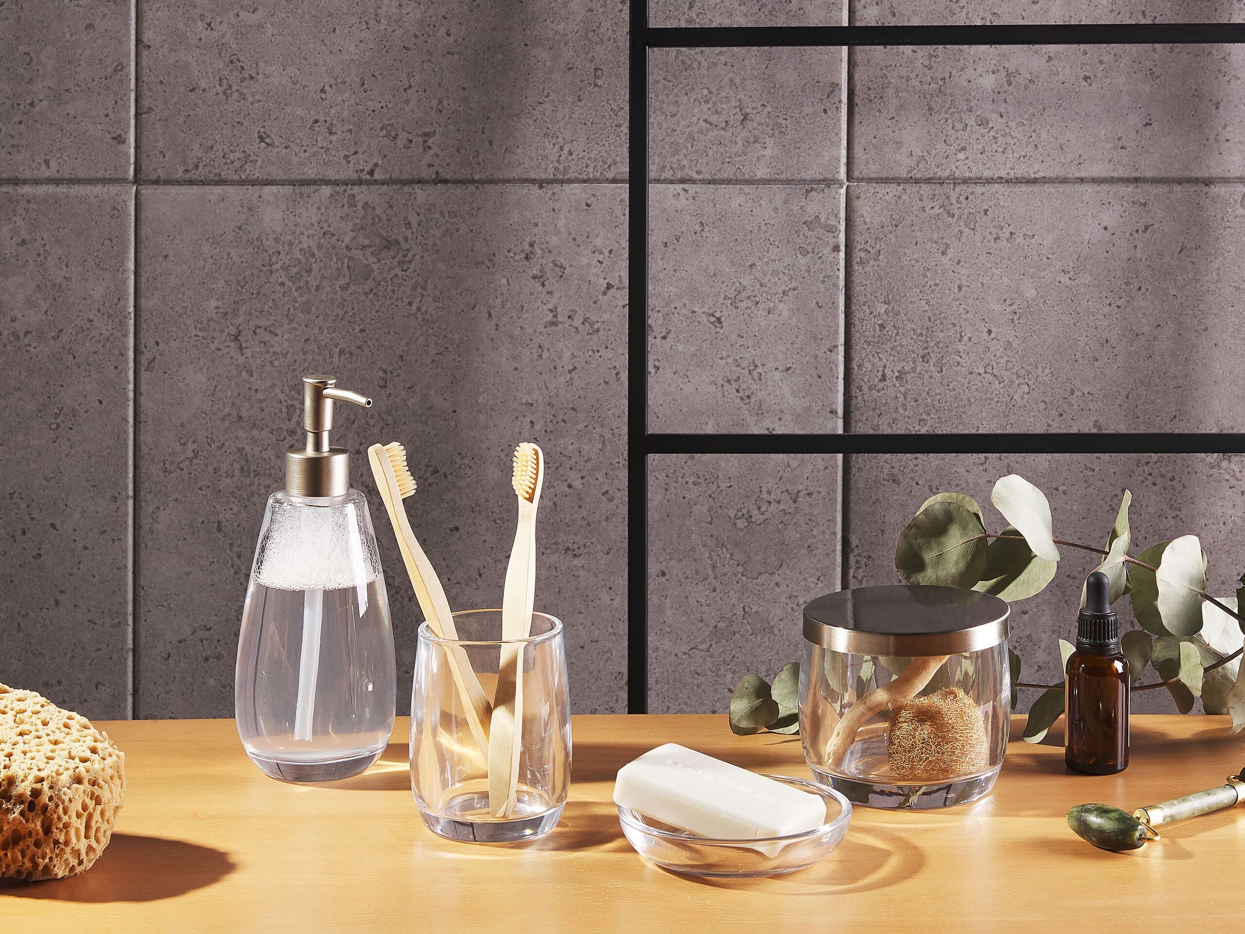 Porta Sapone Cucina Dispenser Sapone Ceramica Nero Opaco | Per Bagno E Cucina - Base Antiscivolo Da 250ml Dispenser Doccia - 12