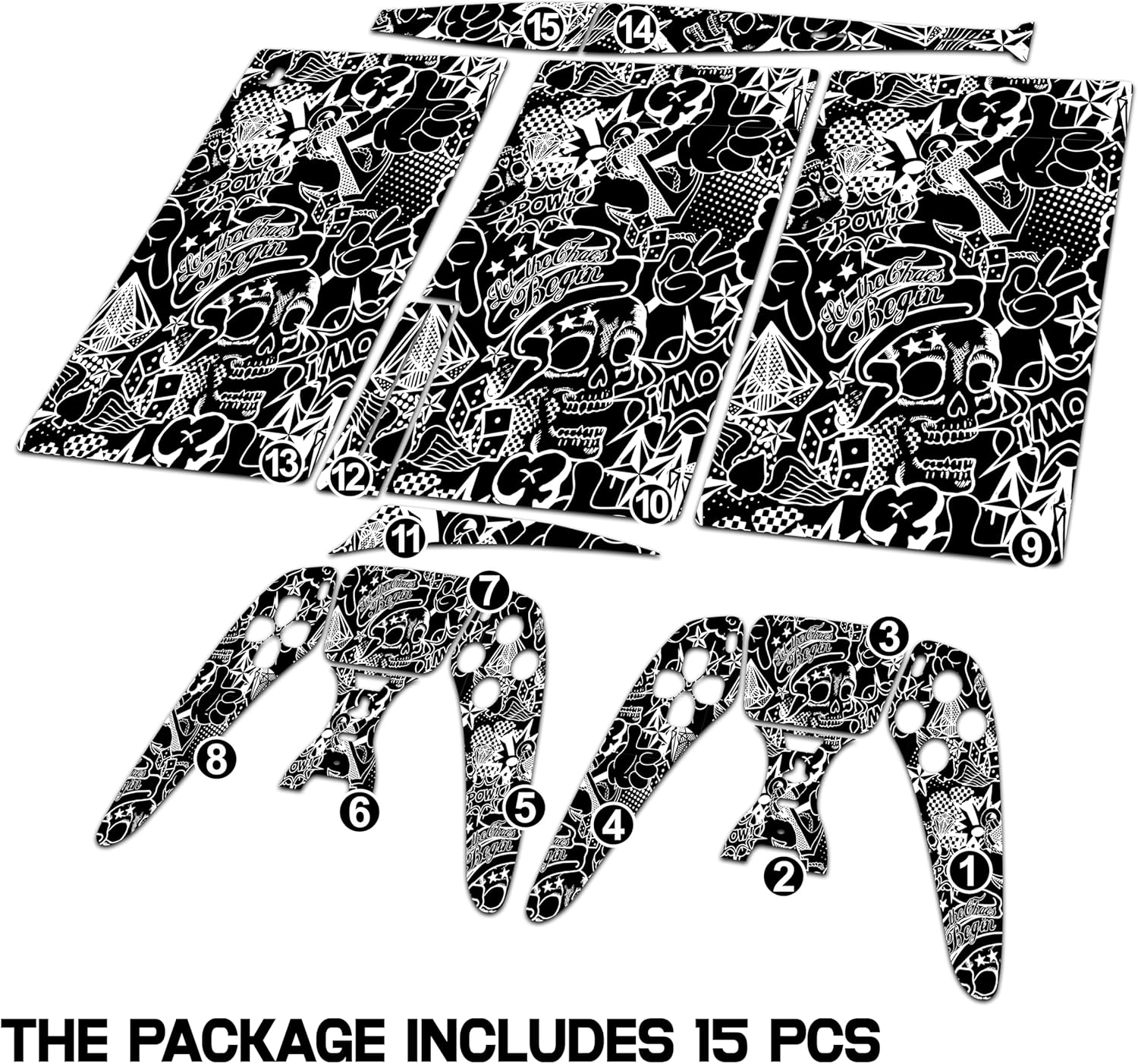 Skin Sticker for Game Console 5 Cover - Sticker Bomb, Compatible with Both Disc Edition & Digital Edition (not Slim Ver) - 2 Controller Skins & Console Skin - No Bubble, Full Protection, Removable - Image 2