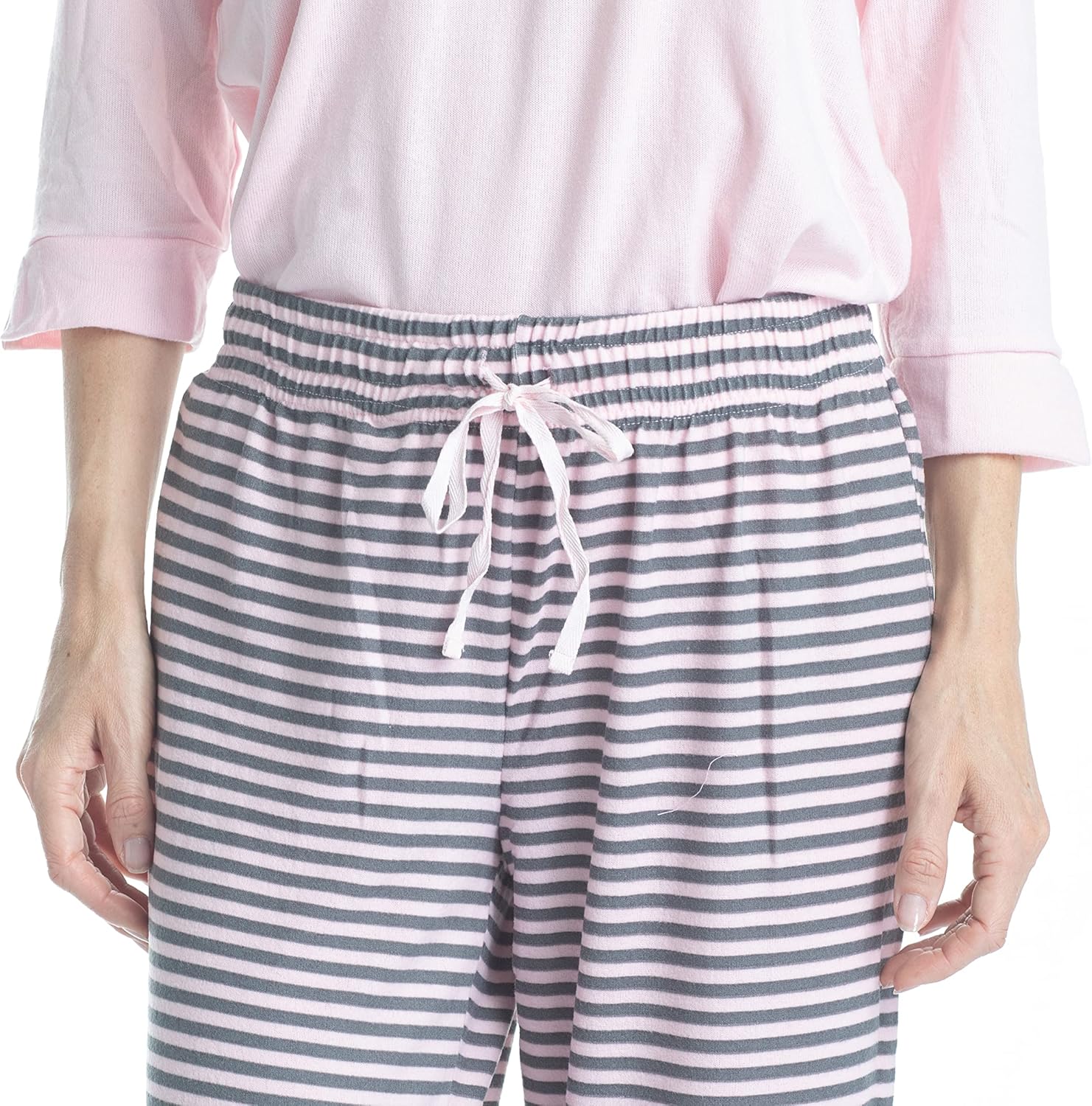 Hanes Women's Butter Knit 3/4 V-Neck Sleep Top and Pajama Pant Lounge & Sleep Set - Image 5