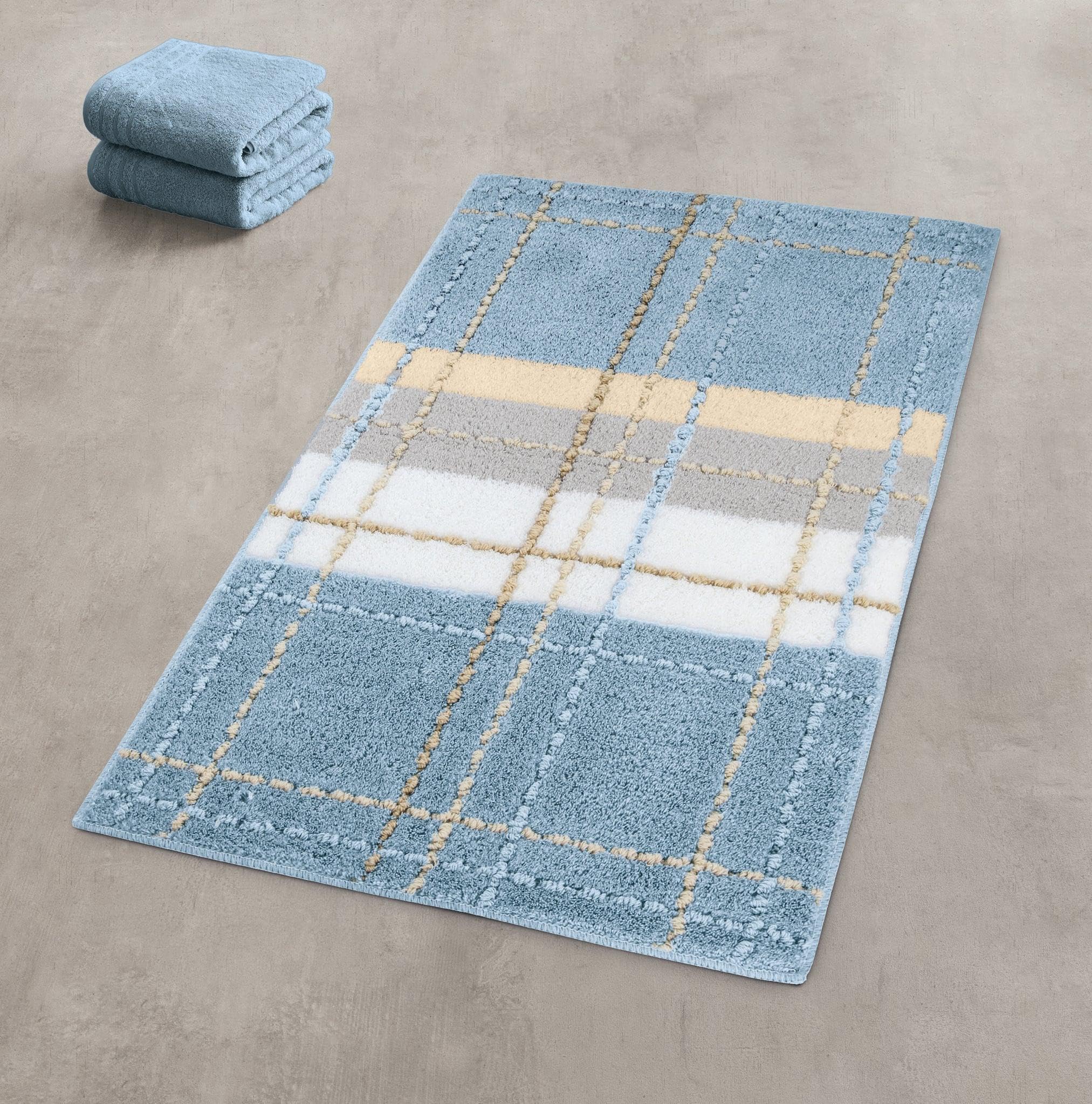 Kleine Wolke Badteppich Kara Stahlblau 70 x 120 cm