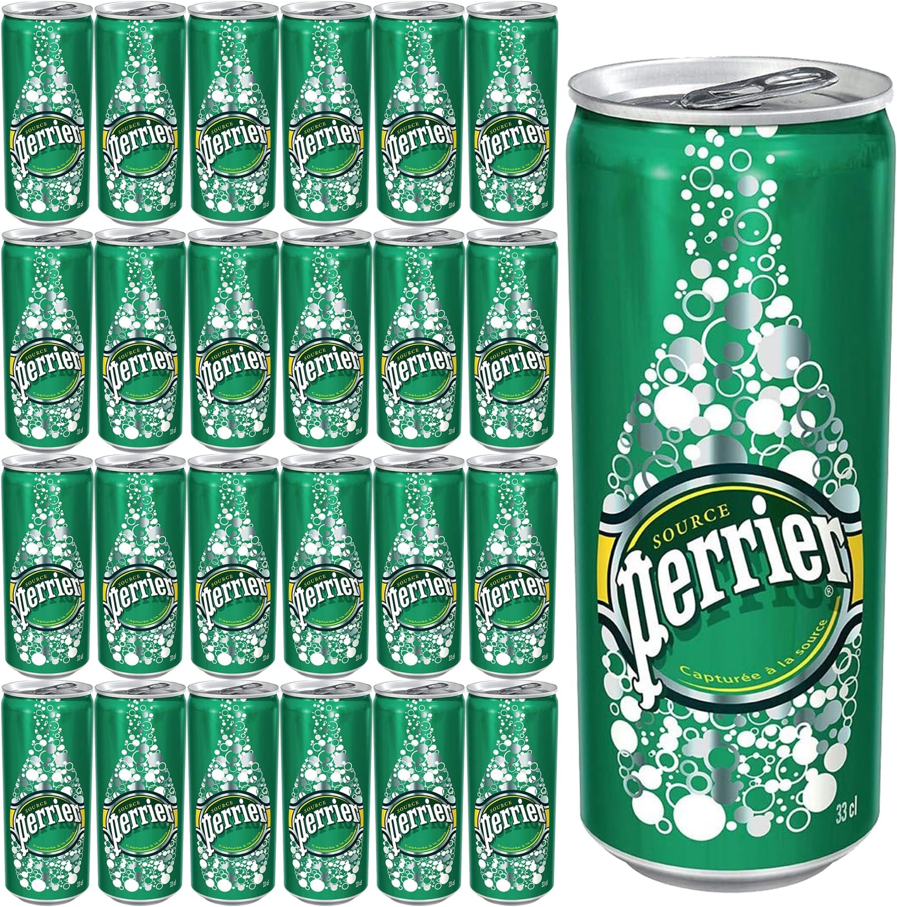 Perrier Sparkling Mineral Water Can 330ml (Pack of 24) - MyNutri
