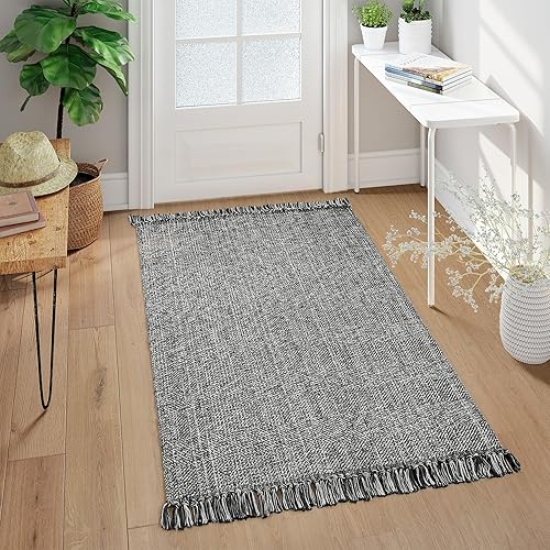 Miniatura 144 de Collive - Tapete de 27 x 43 pulgadas, lavable a máquina, para interiores y exteriores, de bajo perfil, suave algodón tejido a mano, para baño