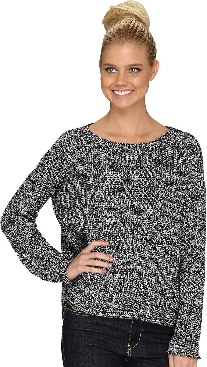 Womens Sanctuary Marled Easy Sweater XS (US 2) Black at Amazon