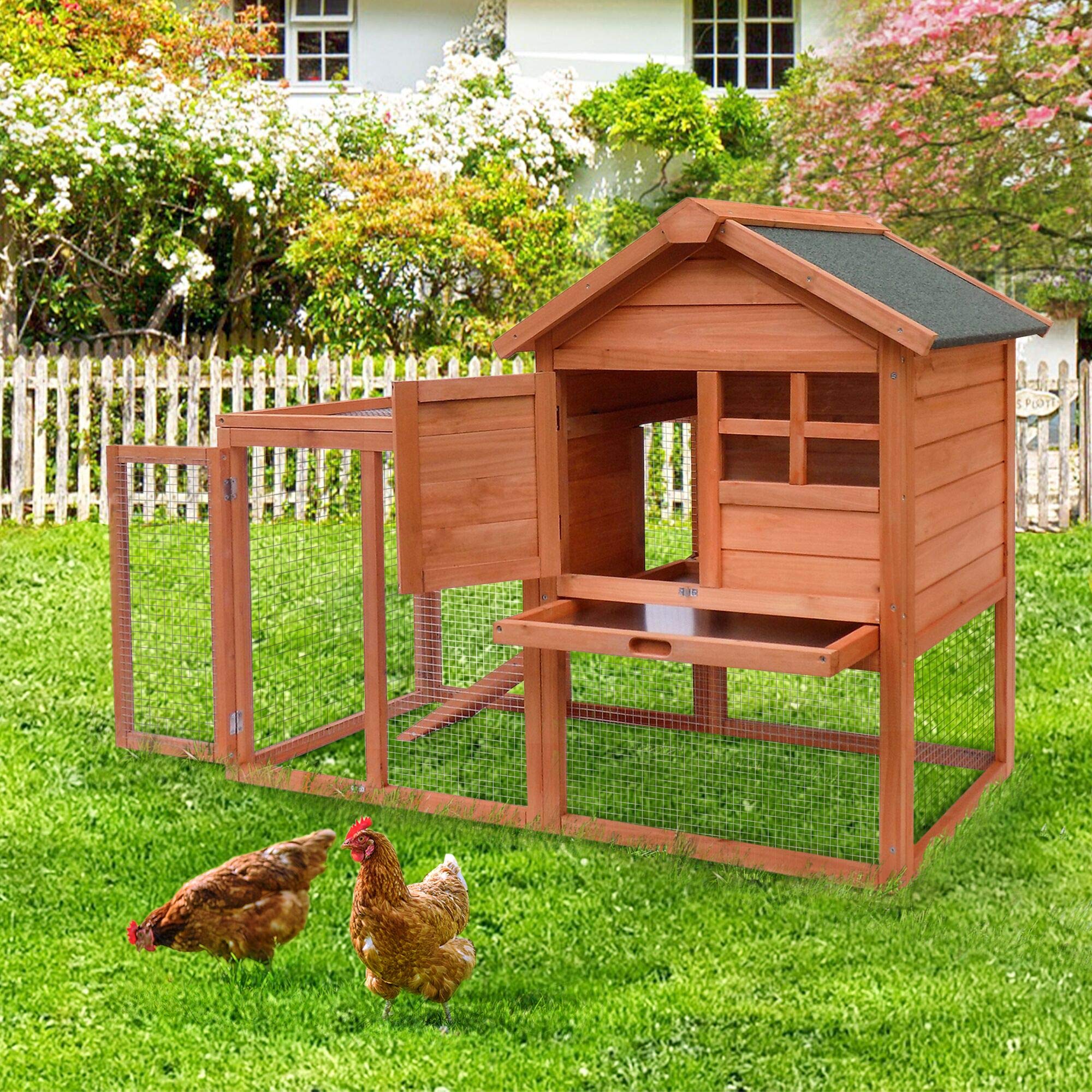 Buy Merax Rabbit Hutch Indoor and Outdoor Bunny Cage 2 Story Pet House