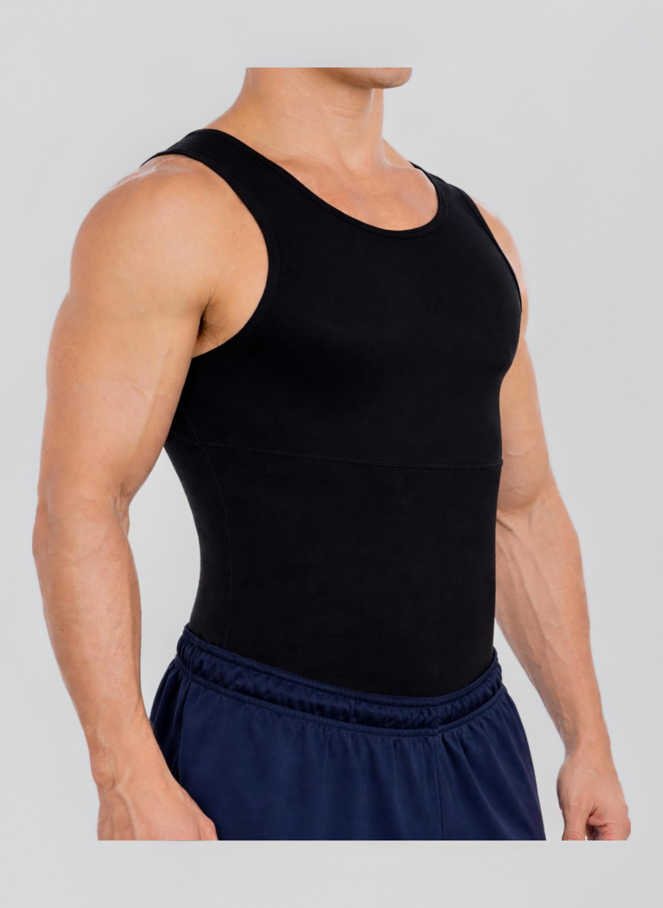 Original Max Men's Slimming Chest & Body Shaper Compression Shirt