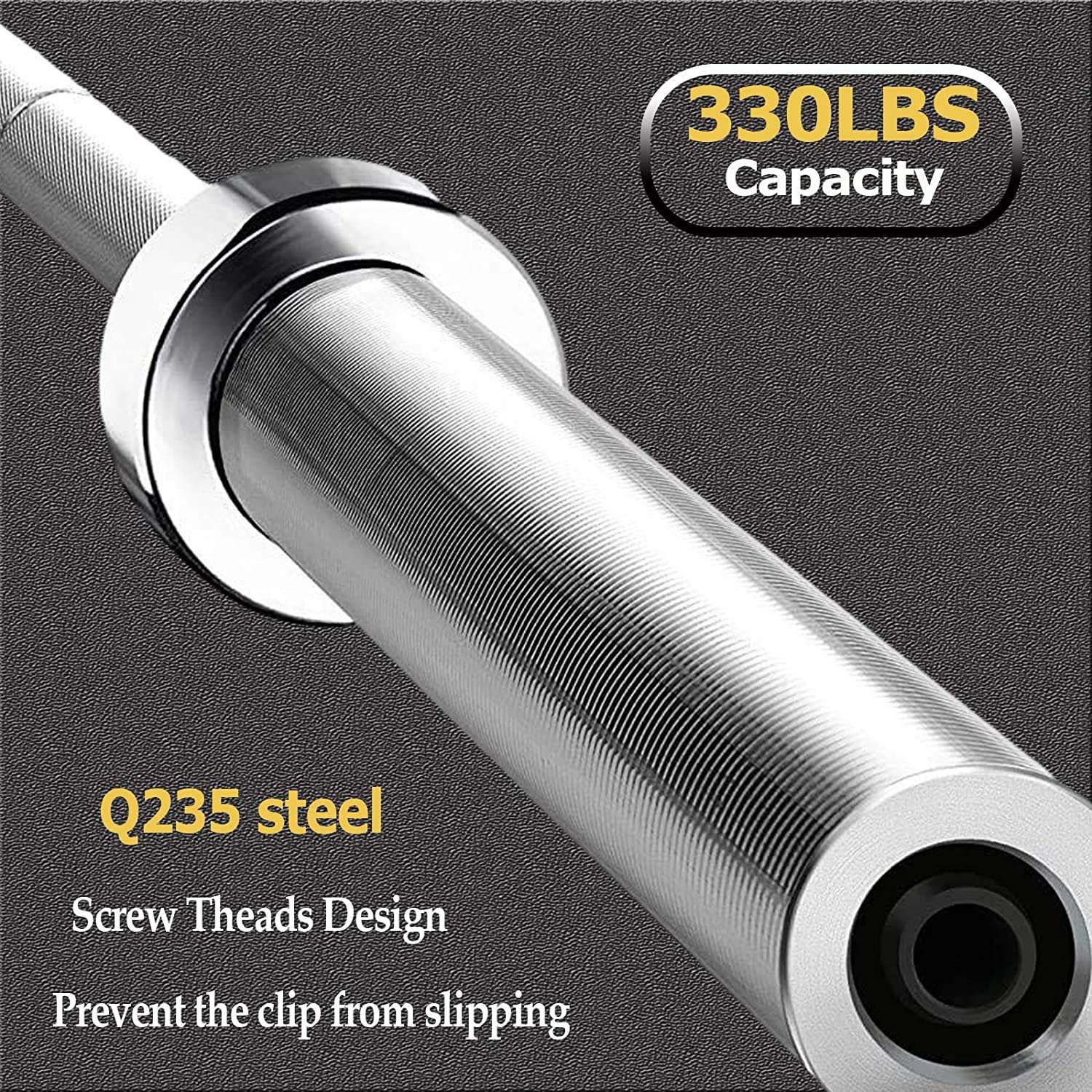 7 Ft Barbell Weight Set, 7 Foot Olympic Barbell Set, Bench Bar Strength Training Home Fitness Equipment Cross Weightlifting 330lb with 2 Olympic Barbell Clamps for Lifts 34LB : Sports & Outdoors