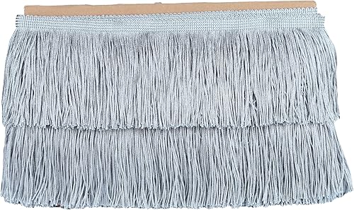 Miniatura 20 de Ribete de flecos de cadeneta de 10 yardas x 4 pulgadas, adornos de tela, costura de borla para decoración de bricolaje, accesorios de ropa, vestido