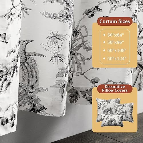 Miniatura 4 de Maison d' Hermine - Cortina decorativa de media noche de 50 x 84 pulgadas, 100 % algodón, cortinas estéticas para granja, cocina y dormitorio, para