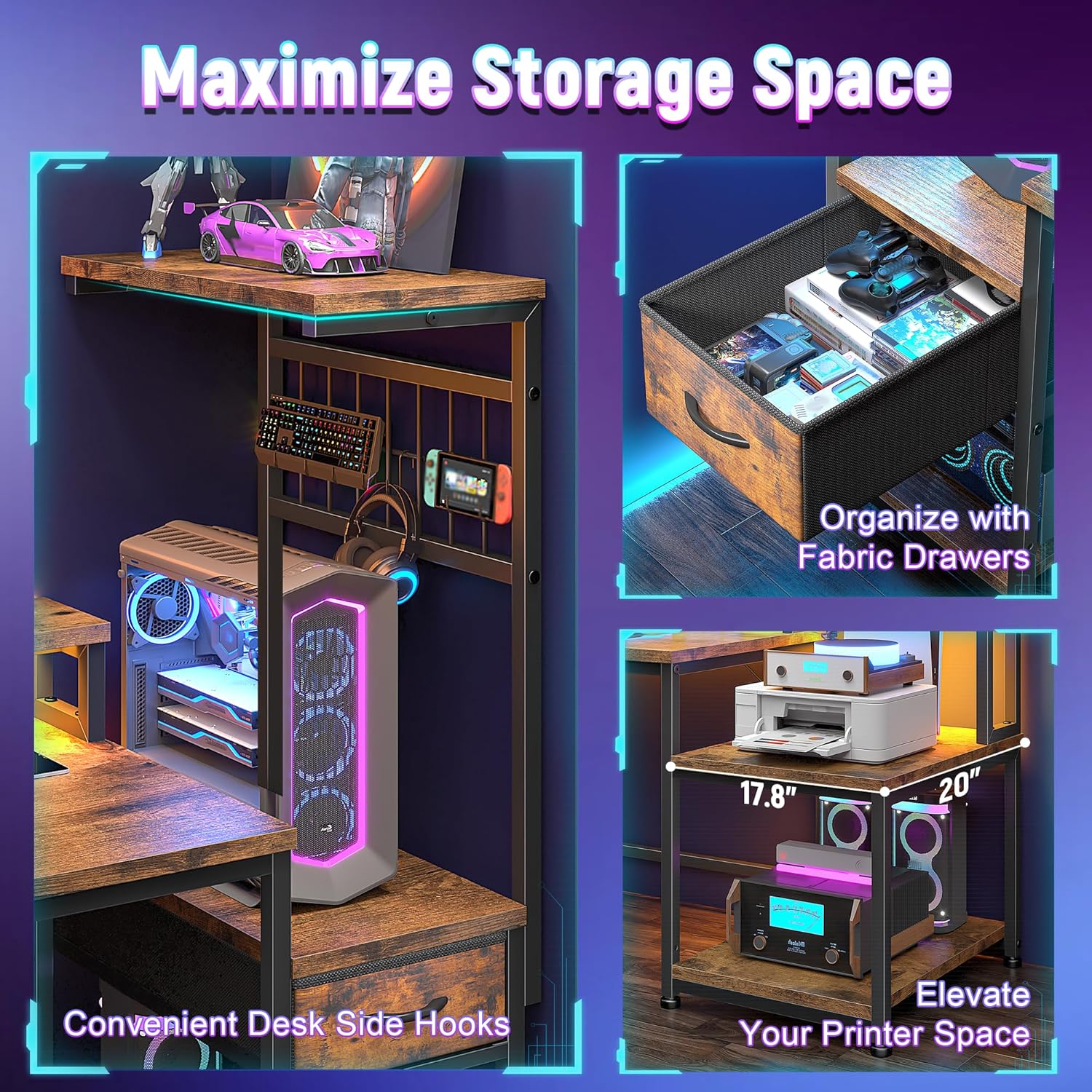 Partial assembly showing drawer and shelving
