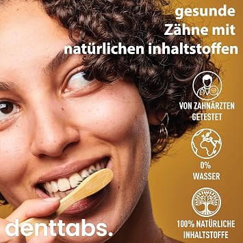 denttabs Toothbrush Tablets 250 Pieces in XXL Glass Mint and Cinnamon Flavour Real Glass to Refill Again and Again (Mint without Fluoride)