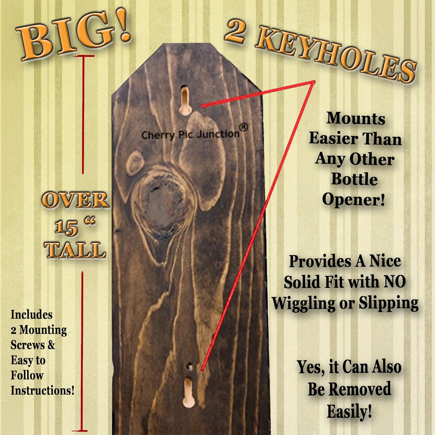 Wish You Were Beer - Pink Floyd Inspired - Bottle Opener and Cap Catcher - Handcrafted by a Vet - 100 Solid Pine 34 Thick - Rustic Cast Iron Bottle
