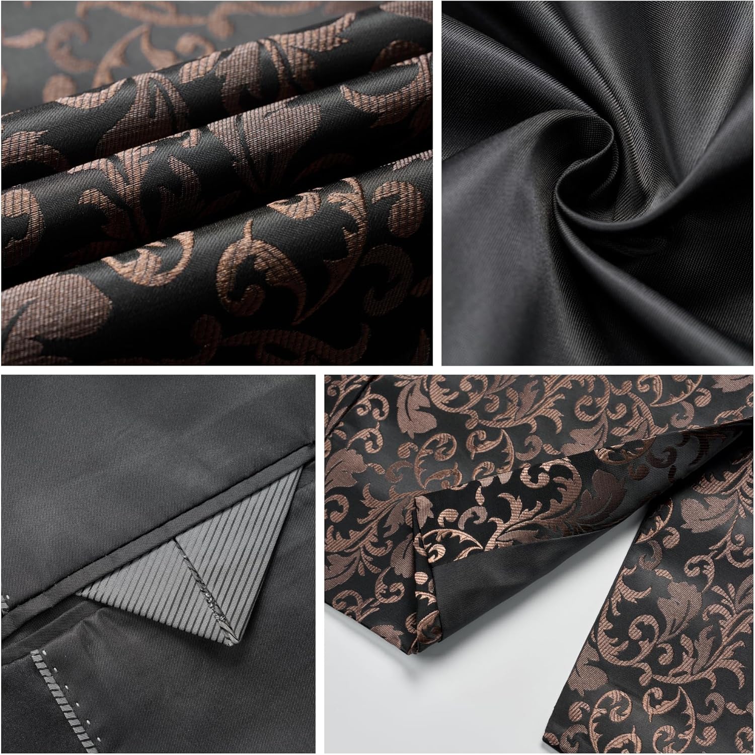 Men Black Suit Floral Tuxedo for Prom Wedding Party Dress Suit Jacket Pants 2 Piece Slim Fit Shawl Lapel - Image 4