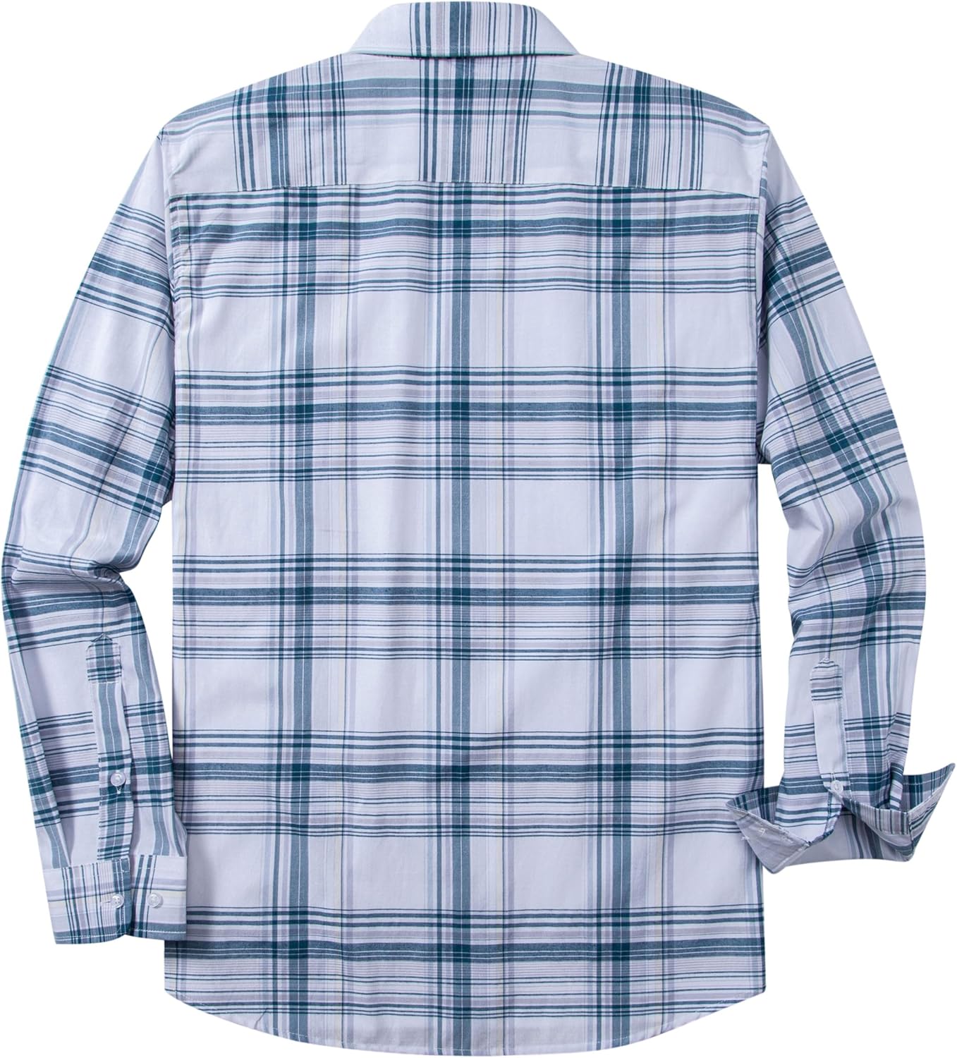 MUSE FATH Mens Long Sleeve Plaid Casual Shirts Soft Button Down with Pocket - Image 3