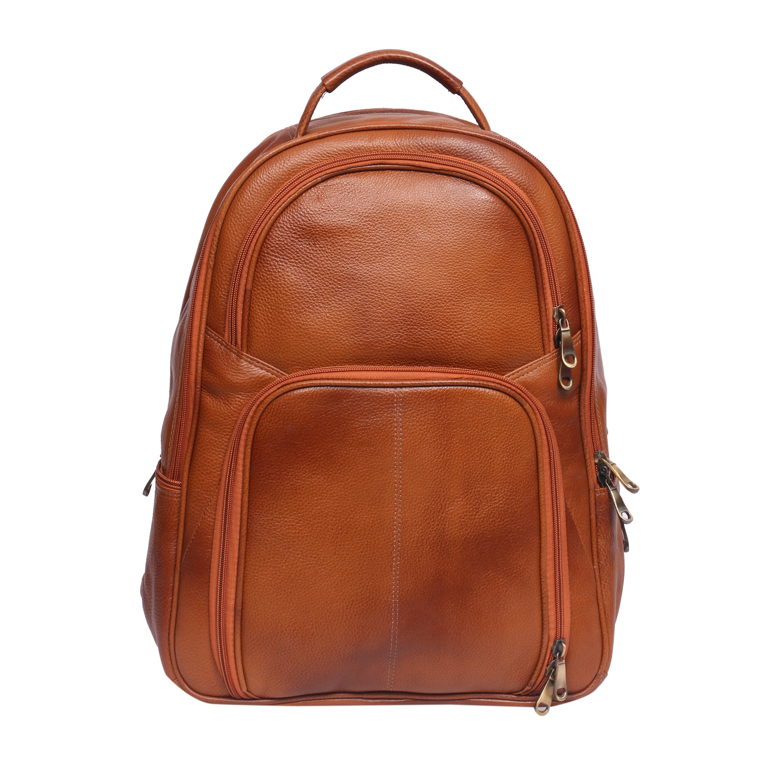 Genuine Leather Laptop Backpack Tan. Dimensions: 13" x 7.50" x 17" (L x W x H)-image-25