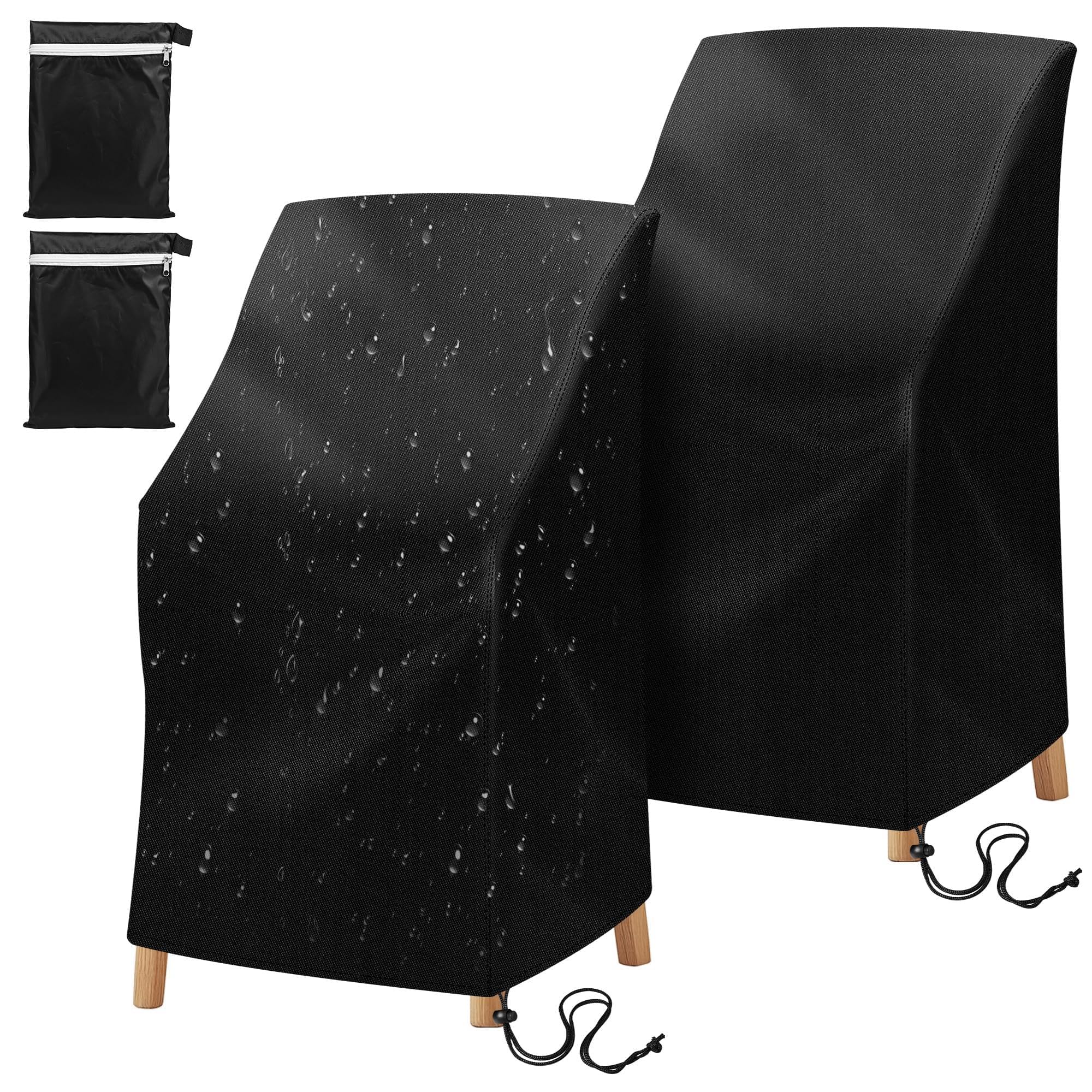 2PCS Funda Sillas Jardín Fabricadas en Tela Oxford Duradera, Impermeable y Resistente a los Rayos UV, Adecuadas para Balcones y Jardines