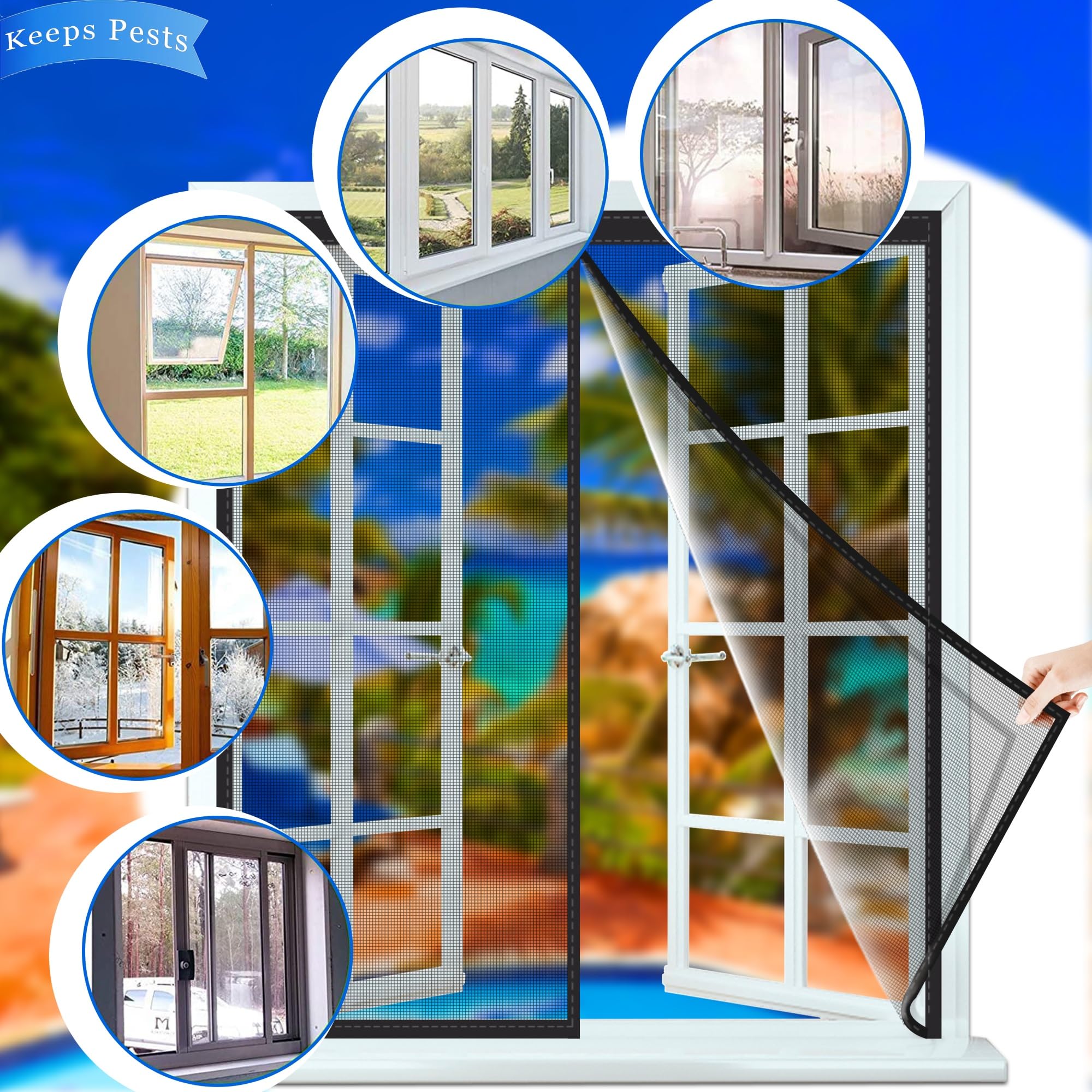 Moustiquaire Sur Mesure AimantéE, 175x280cm Moustiquaire