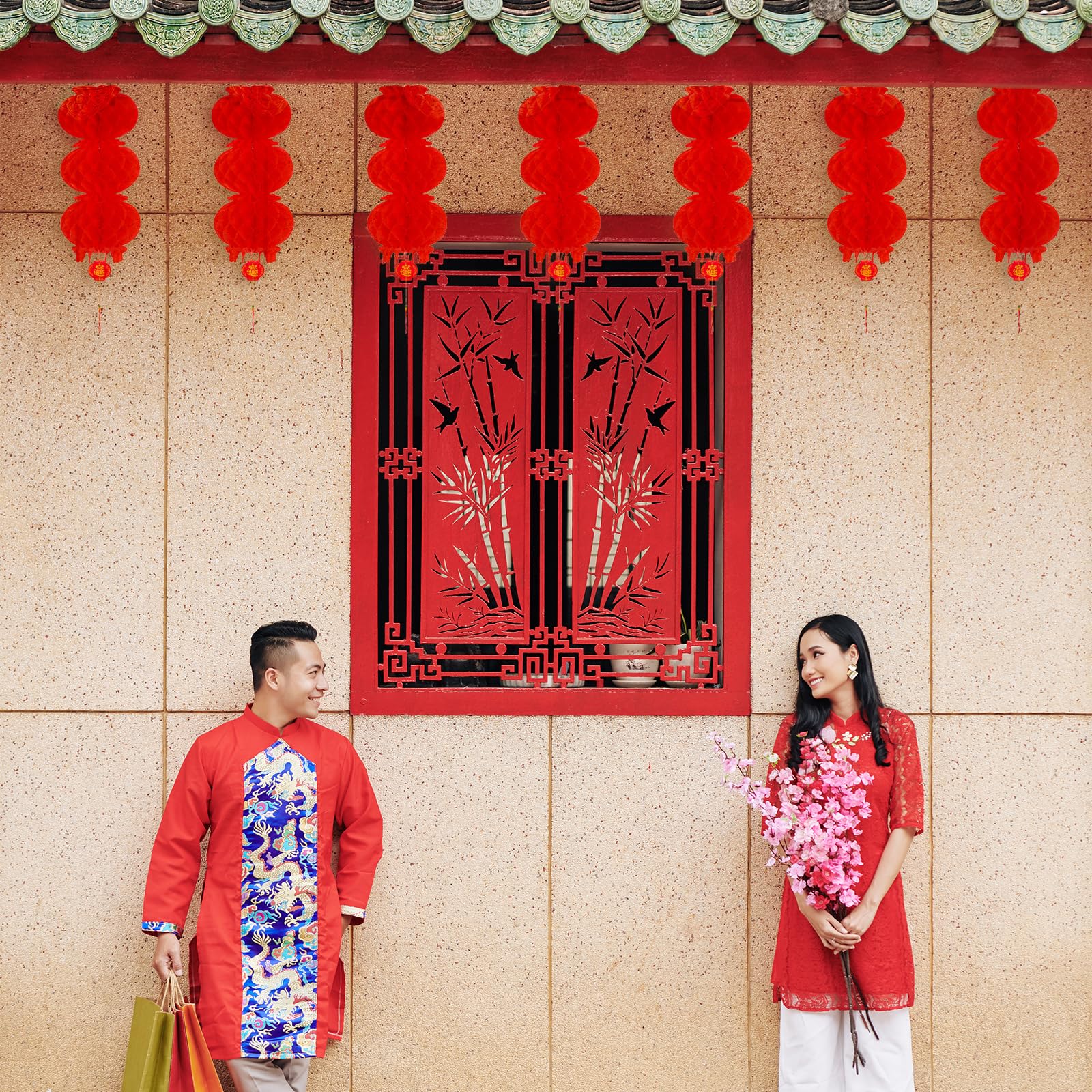 Amazon.co.jp: 【LEISURE CLUB】 紙提灯 中華提灯 赤 ランタン 正月