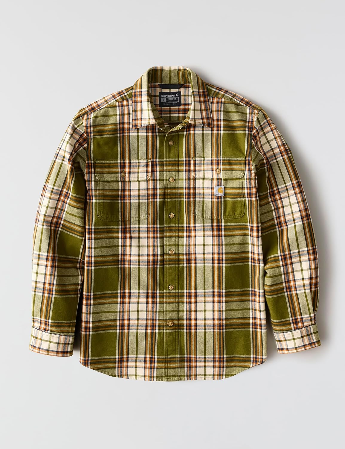 Carhartt Men’s Loose Fit Heavyweight Flannel Long-Sleeve Plaid Shirt - Image 6