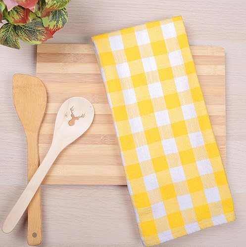 Miniatura 9 de AMOUR INFINI Buffalo - Juego de 4 paños de cocina de algodón flameado de gran tamaño, paños de cocina para limpiar y secar platos (beige, 28 x 20