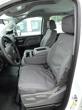 Durafit Seat Covers CH40 2014-2020 Chevy Silverado Work Truck Front and Back Seat Set Front 40/20/40 Split Bench Seat and Rear 60/40 Split Bench Seat with Fold Down Armrest with Cupholders Gray Endura