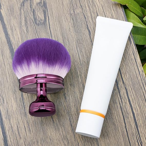 BABYSHEEP Extra Large Blend & Blur Brush for Body Makeup, Self Tanning, Leg Makeup & Bronzer Applicator, 7.6cm Wide Round Head Kabuki Brush With Bag With Co | for Self Tanner,Leg Makeup & Bronzer Self Tan Applicator, Kabuki Brush For Lotion Application with Drawstring Bag