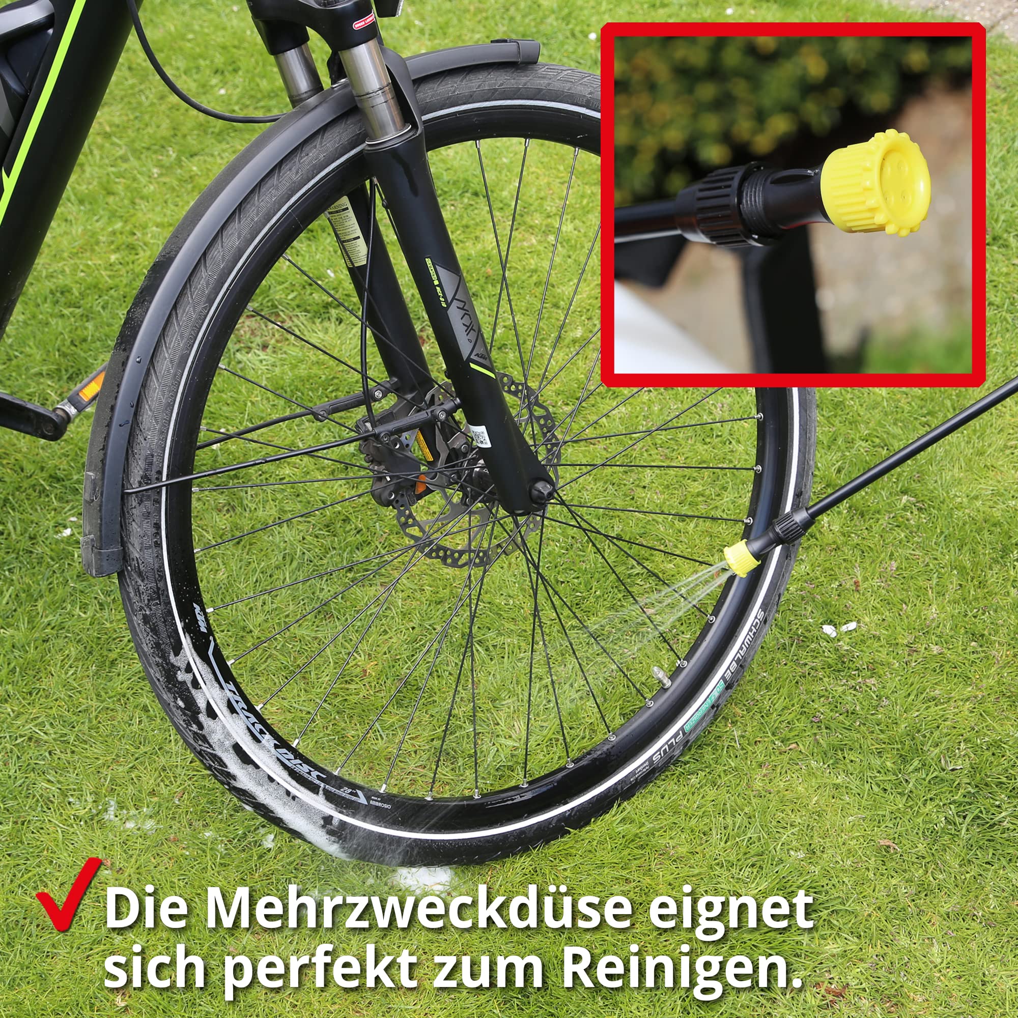 HECHT Akku Drucksprüher 10 L – Rückenspritze mit Ladegerät | Sprühgerät mit 2,5 Ah Lithium-Ionen Akku, 4 Düsen, Schultergurt, 2,5 bar Arbeitsdruck und 50 cm Lanze