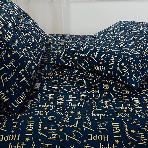 Miniatura 6 de Elegant Comfort Sábanas suaves de lujo con patrón navideño 1500 microfibra de calidad hotelera de alta calidad, suave, resistente a las arrugas y a