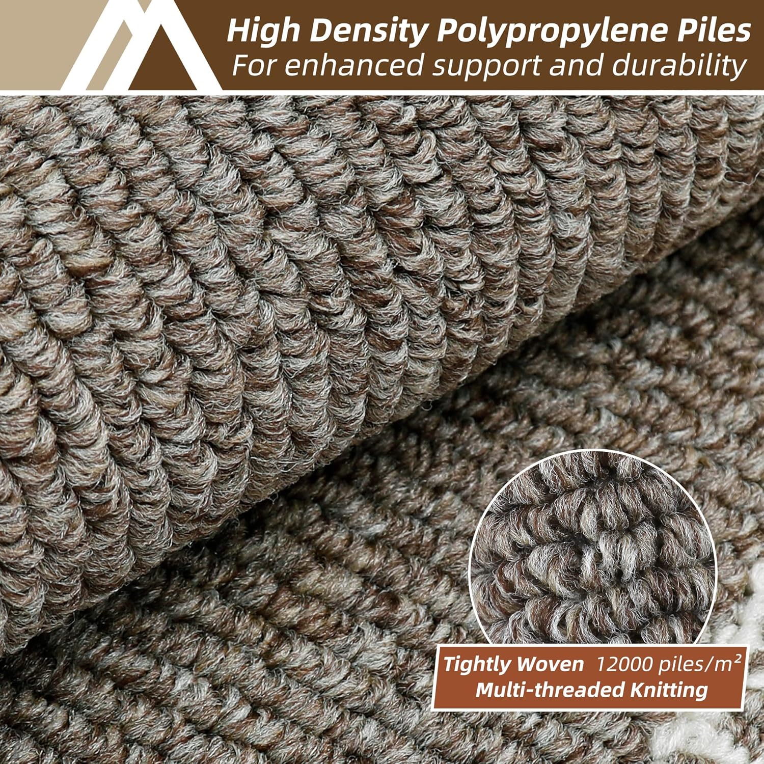 COSY HOMEER Kitchen Rugs Non-Slip 20x30/20x48 Inch Thick Polypropylene Standing Mat for Home Machine Washable, Brown