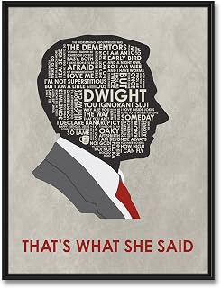 The Office Michael Scott That's What She Said Professionally Framed Giclee Archival Canvas Wall Art for Home & Office from Typography Drawing by Artist Asher Person 18" x 24"