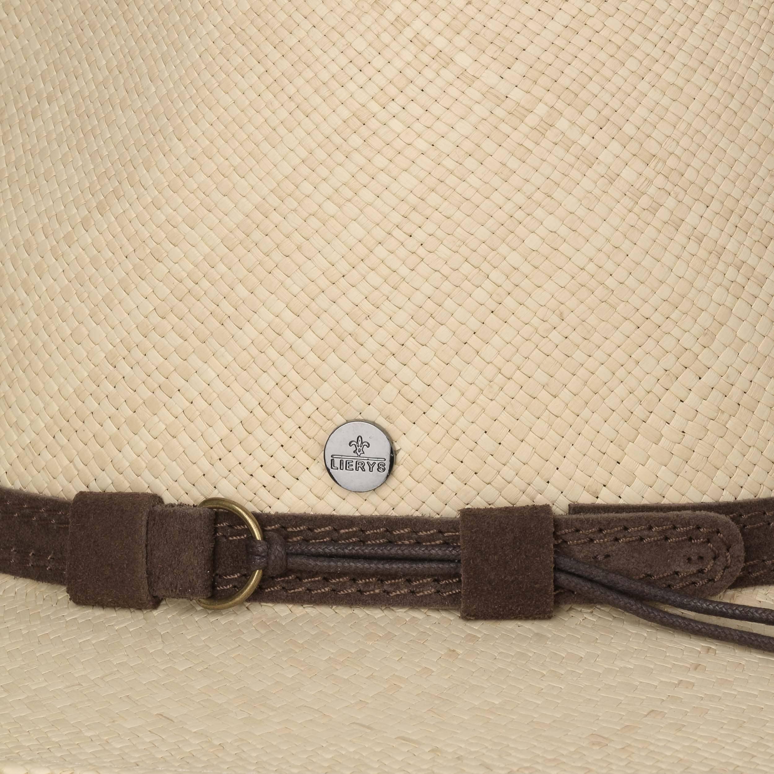 LIERYS The Striking Cappello Panama Traveller Paglia Fascia in Pelle Protezione UV 50 Unisex Primavera Estate