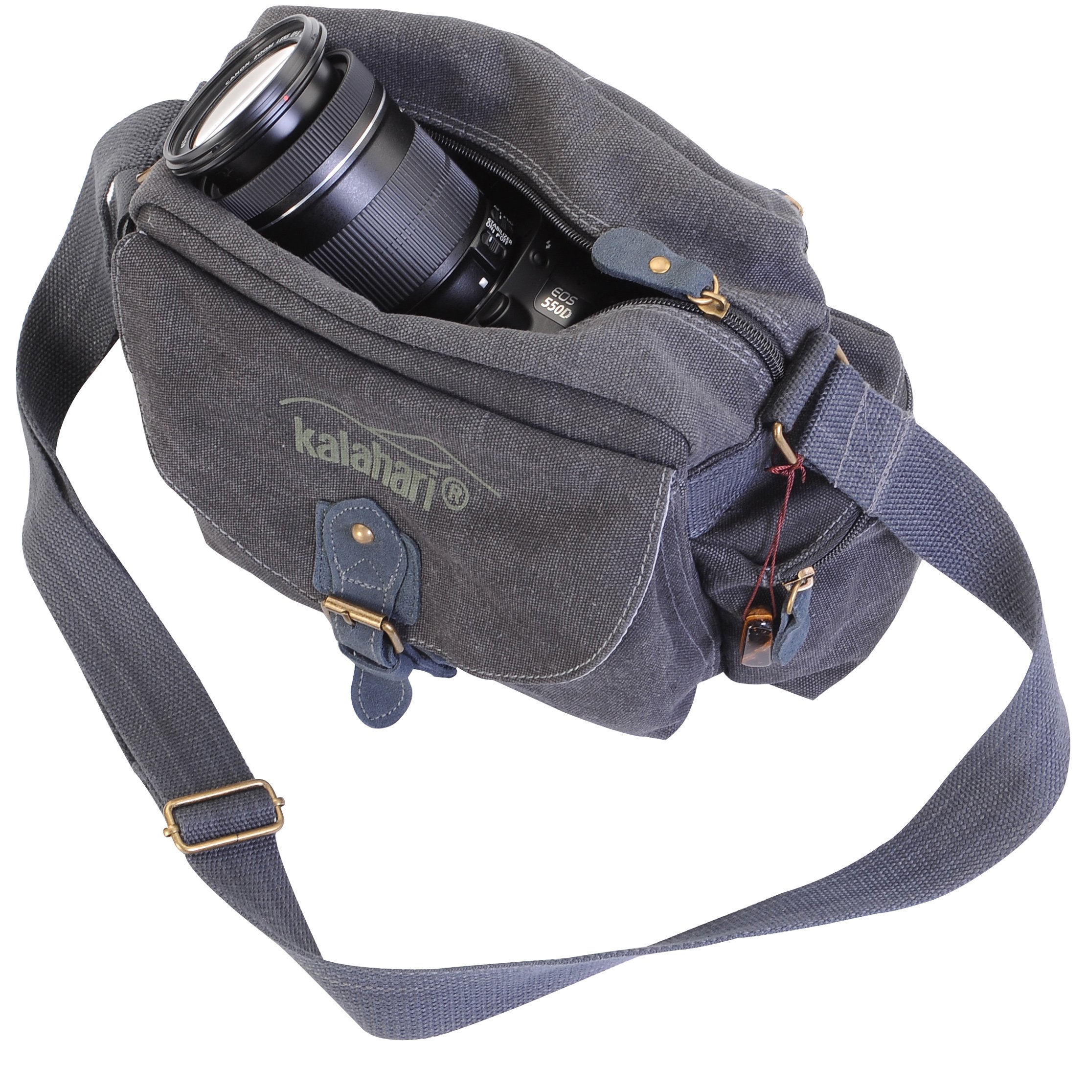 Kalahari 440163 Schultertasche Molopo K-41i, canvas-schwarz, 25 x 19 x 10 cm