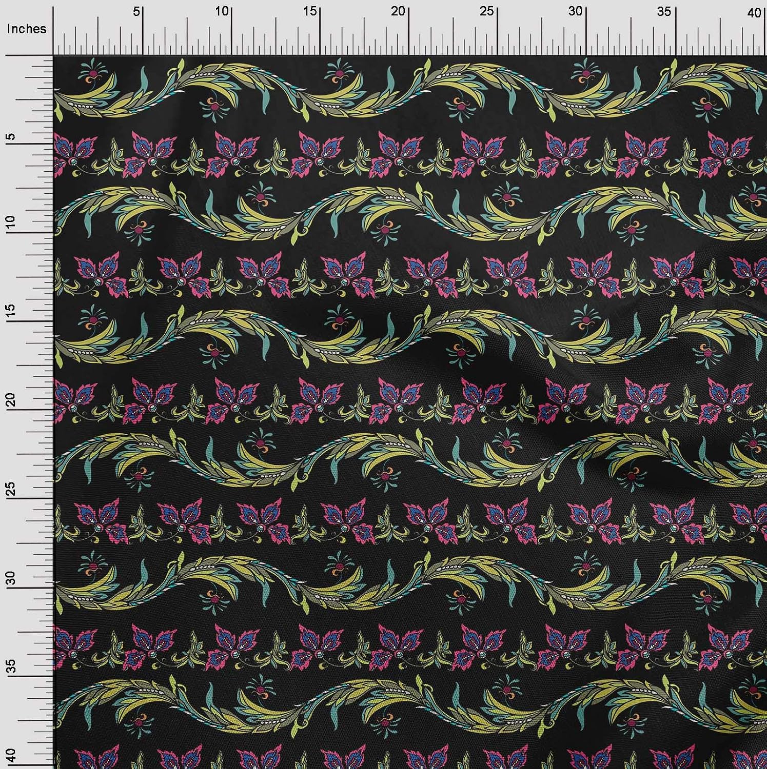oneOone Cotton Flex Fabric Leaves & Floral Artistic Print Fabric By The Yard 40 Inch Wide