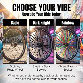 PSLER 72PCS Spoke Skins Covers for Dirt Bike Bicycle Wheelchair Colors