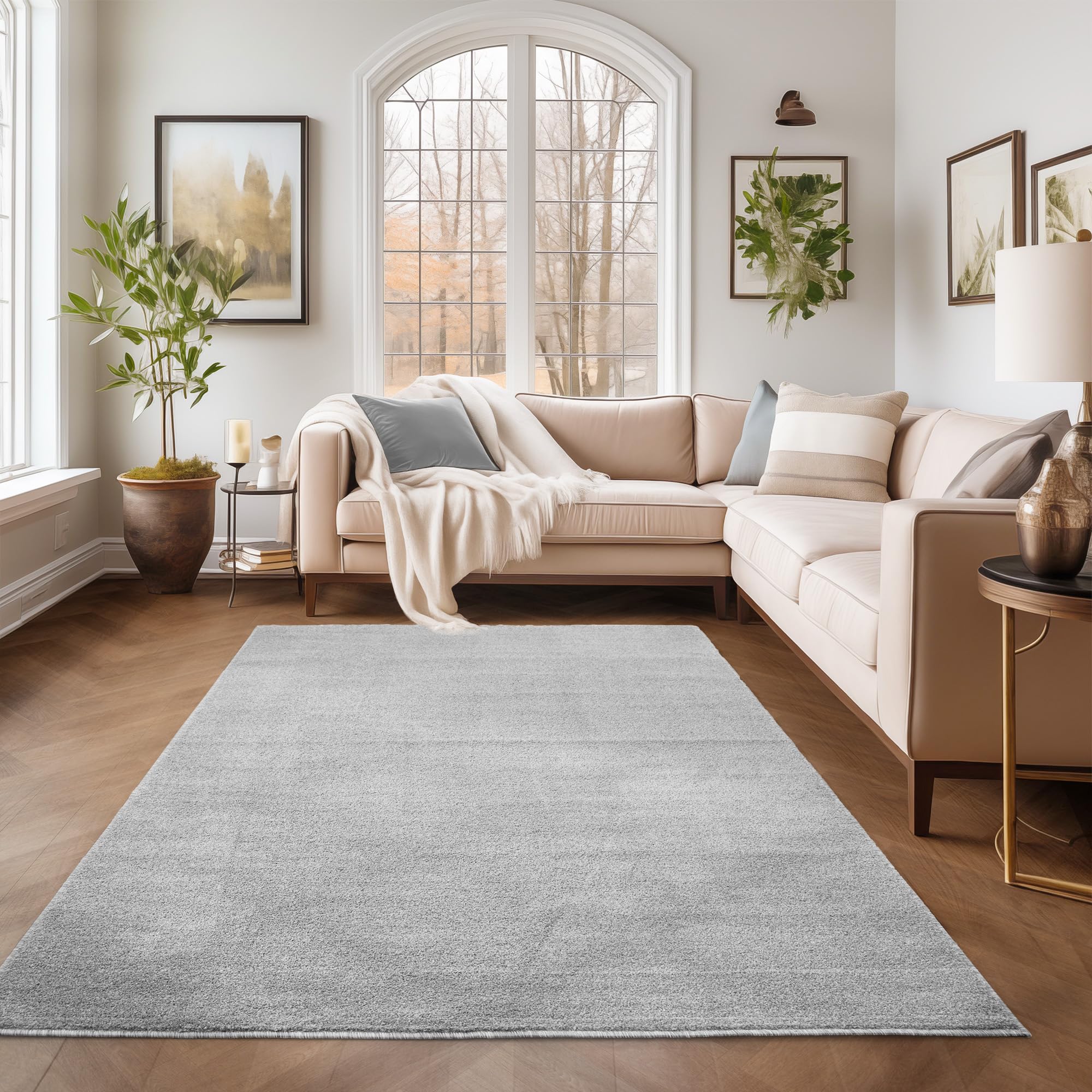 SIMPEX Alfombras de Pelo Corto, Unicolor - Monocromo, Alfombra Gris, 160 x 230 cm, Alfombras de Estilo Moderno, Alfombra Sala de Estar OEKO-TEX STANDARD 100