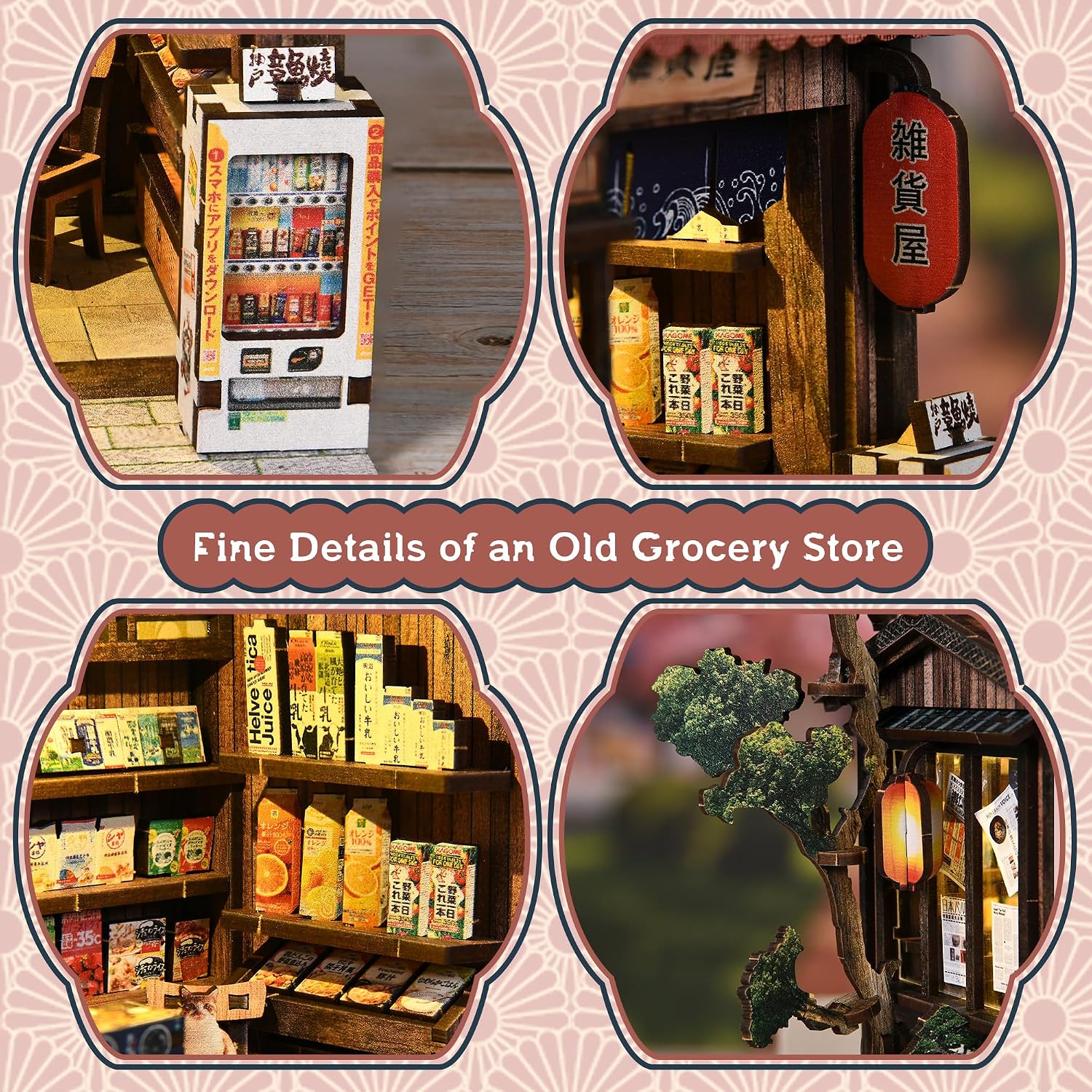 Soothee DIY Miniature House Kit, DIY Book Nook with LED Light | 3D Puzzles for Adults and Teens, Tiny House Building Kits for Bookshelf Decor, Relaxing Gift for Craft Lovers | Kasuga Grocery Store