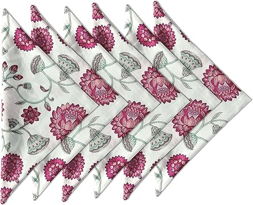 Miniatura 2 de AVKA Studio Paquete de manteles de algodón acanalado y servilletas de algodón con estampado  Paquete de 6 unidades cada uno, rojo granate borgoña