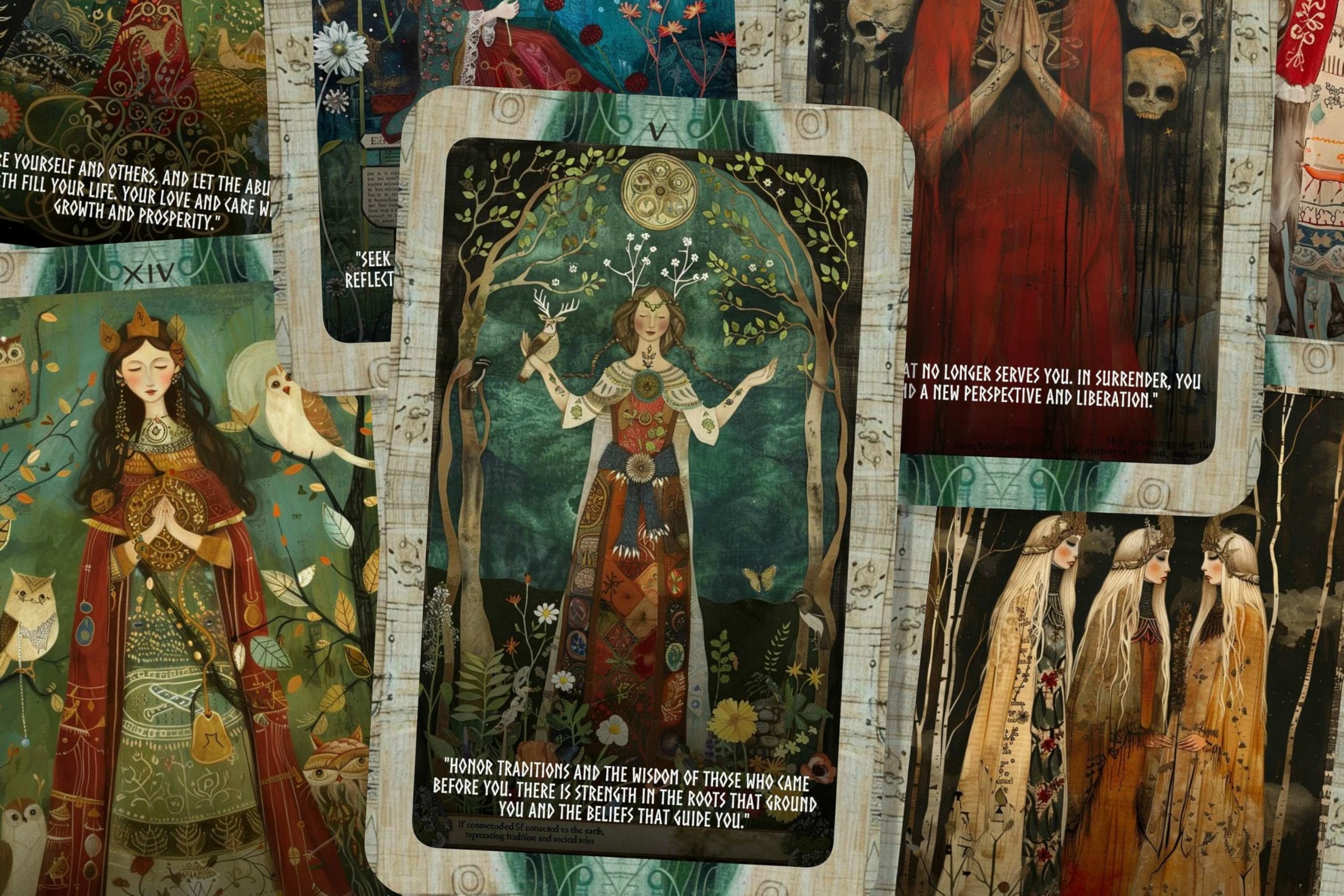 Nordic Goddesses Tarot - Jeu De 22 Cartes Arcana Majeures - Oracle Divinatoire Déesses Nordiques
