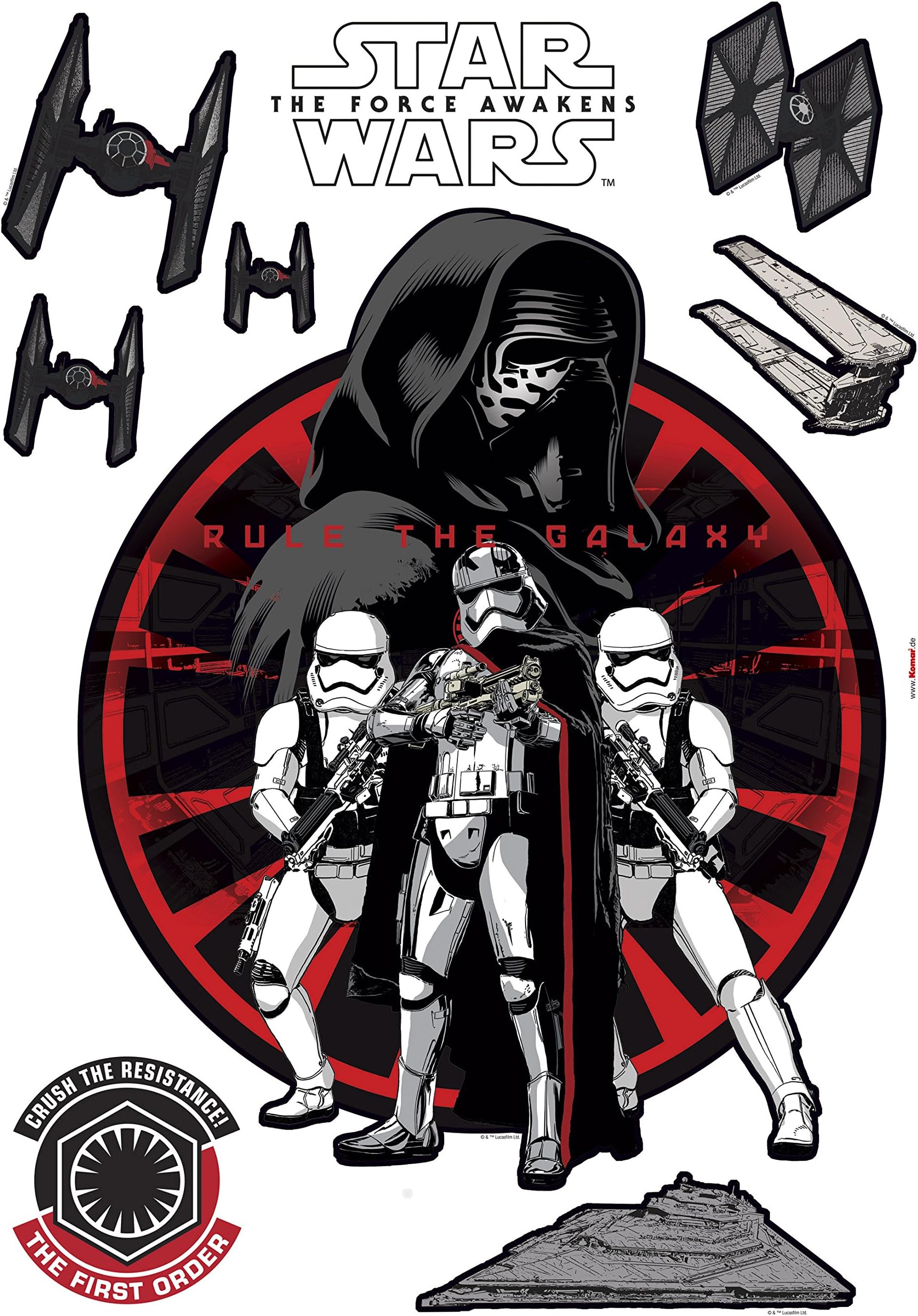 Komar - Star Wars - Deco-sticker DARTH VADER - 50 x 70 cm - Muurtattoo, Muursticker, Muursticker, Muursticker, Muurtattoo, Laserzwaard, Anakin Skywalker - 14030h