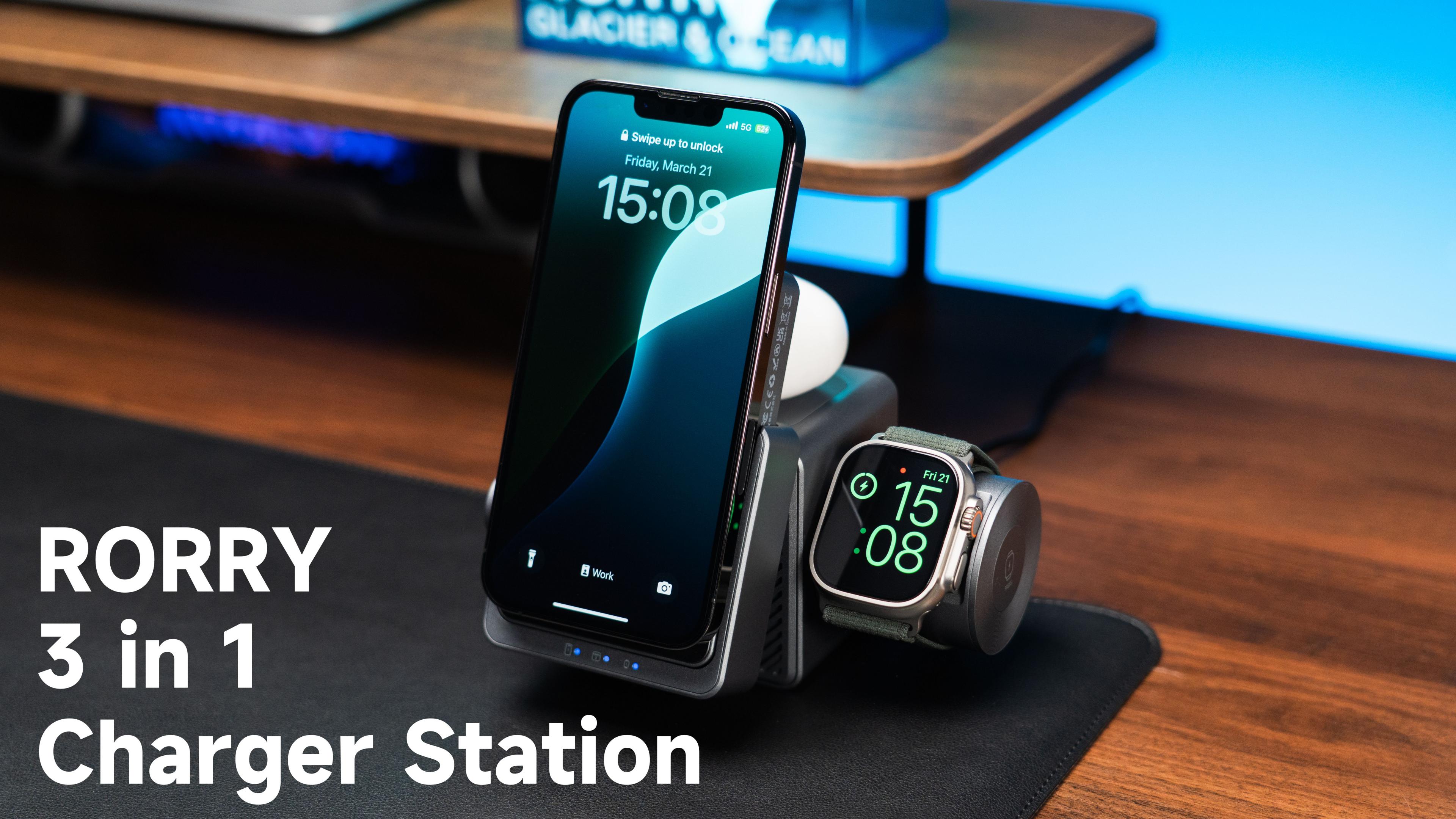 Amazon.com: RORRY 3 in 1 Charging Station, for Magsafe Wireless