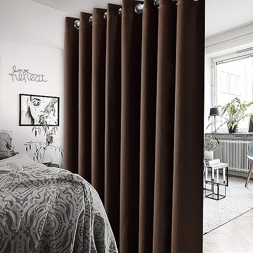 Miniatura 8 de WONTEX Cortina divisora de habitación, Cortinas térmicas opacas para privacidad total para dividir habitación, sala y oficina compartida, panel de