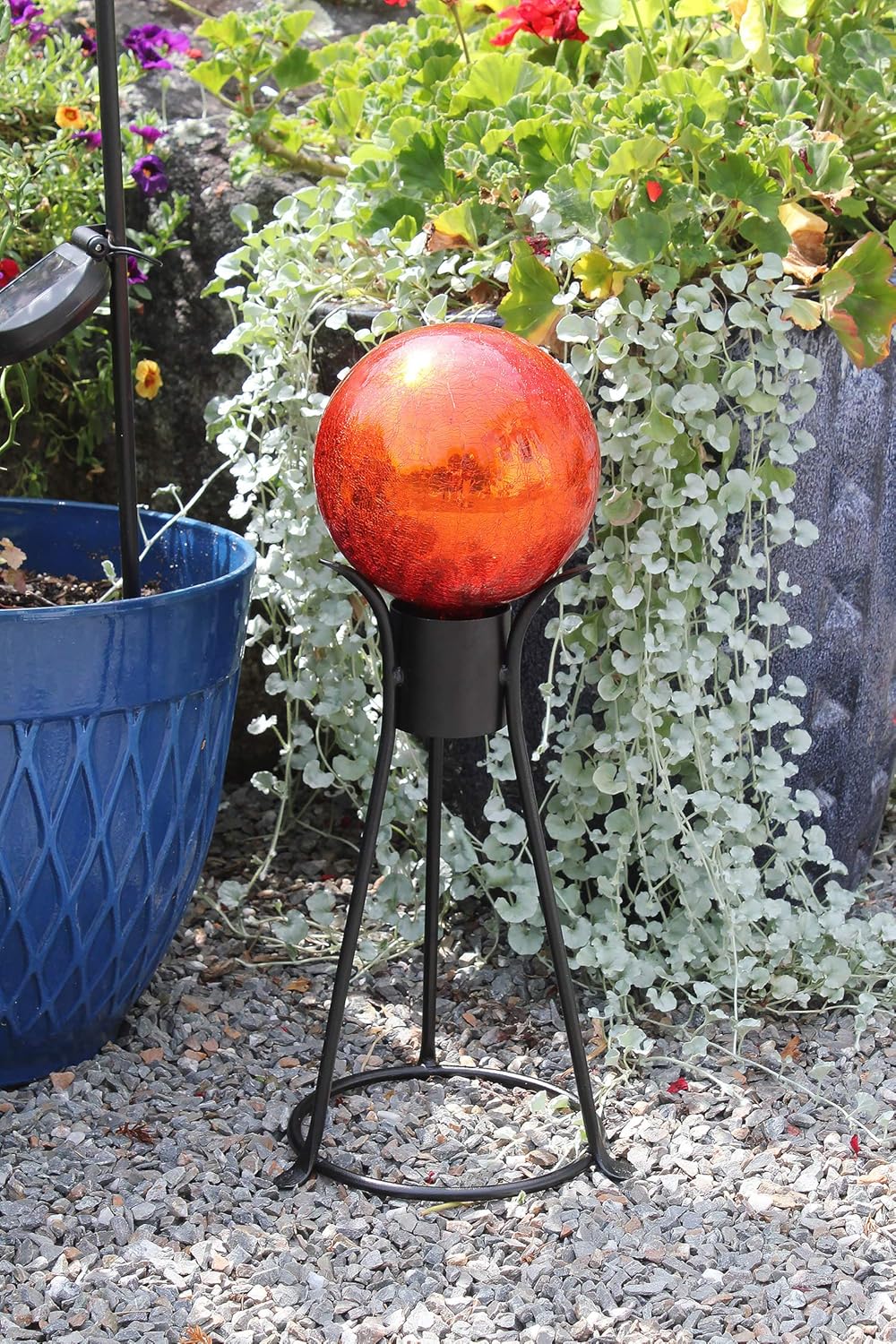 Achla Designs GBS-14 Trestle II Gazing Globe Ball Stand, 13 1/2-in H, Black