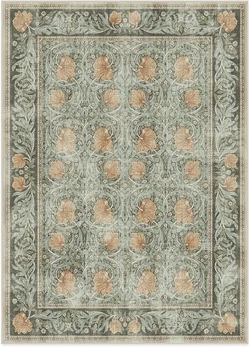 Vista 163 de RUGGABLE x Morris & Co Tapete prémium de pasillo lavable, para pasillo, cocina, entrada, sala de estar, dormitorio u oficina, con base Madreselva