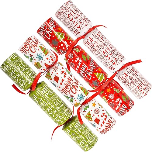 Miniatura 5 de JOYIN Paquete de 8 recuerdos de fiesta de diseño clásico de Navidad, recuerdos de mesa de fiesta sin broches para regalo de Navidad, Navidad,