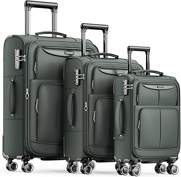 SHOWKOO Luggage Sets 3 Piece Softside Expandable Lightweight