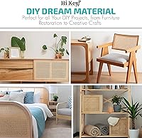 Vista 6 de Rollo de malla abierta de caña de ratán de 24 pulgadas de ancho para botes de silla, puertas de gabinete, cambios de imagen de muebles y proyectos