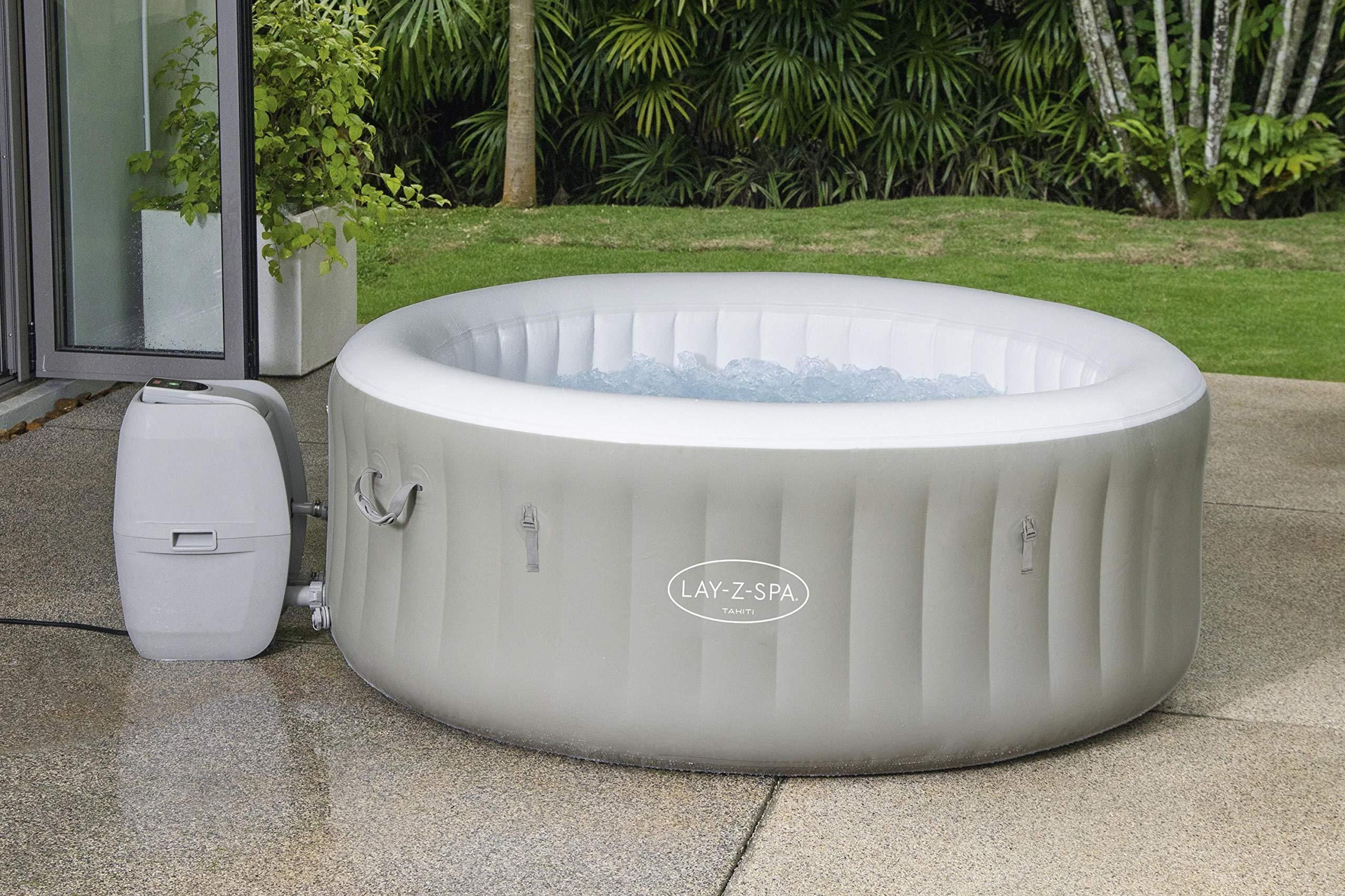 BESTWAY - SPA Hinchable Lay-Z-SPA Tahiti para 2-4 Personas Redondo 180x66 cm con Luces LED
